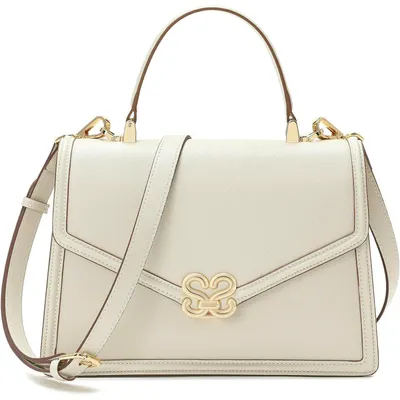 Productafbeelding van Dameshandtas van leer, beige kleur, schoudertas/crossbody tas met afneembare schouderband