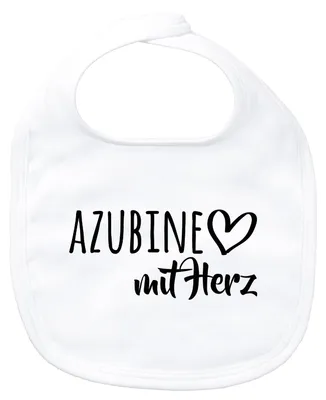 Produktbild von Huuraa Baby Lätzchen Azubine mit Herz White Klettverschluss  Baumwolle Latz Geschenkidee