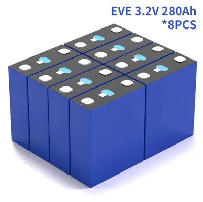 Zdjęcie produktu dla Bateria LiFePO4 12V 200Ah - Bateria głębokiego rozładowania - 8 ogniw EVE 3,2V 280Ah - >6000 cykli ładowania - Do kamperów, systemów solarnych, łodzi, wózków golfowych