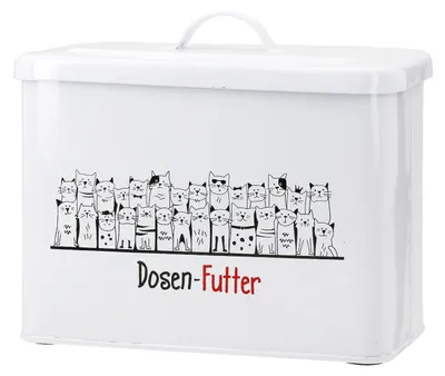 Imagen del producto de Caja rectangular, diseño "Pandilla de gatos", con motivos de gatos, inscripción, hierro, color blanco, paquete de 2 unidades, longitud 14 cm, anchura 24 cm, altura 21 cm. Código: 55570 4063387555705