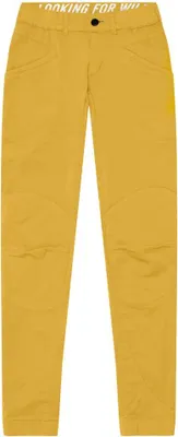 Gelbe Hose von Looking for Wild mit elastischem Bund und Knieverstärkungen