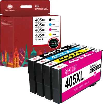 Produktbild von 4er für Epson 405XL 405 XL Multipack Kompatible 405XL Druckerpatronen für Epson Workforce Pro WF-4830DTWF WF-4825 DTWF WF-3820 DTWF WF-3825 DTWF (1 Schwarz 1 Cyan 1 Magenta 1 Gelb)
