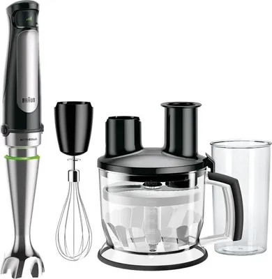 Produktbild von Braun MultiQuick 7 MQ 7075X – 3-in-1 Stabmixer mit Küchenmaschinen-Aufsatz, Zubehör zum Schneiden, Raspeln und Kneten, Schneebesen, stufenlose