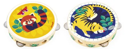 Produktbild von Janod Tamburin Musikinstrument für Kinder - buntes Kartonspielzeug