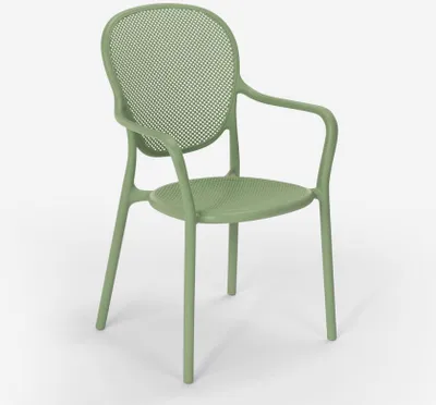 Image de Chaise design moderne en polypropylène pour cuisine bar restaurant et extérieur Clara - Vert foncé