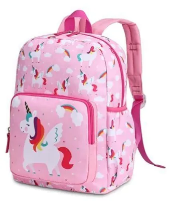 Immagine prodotto di Zaino per bambine, età 4-8 anni, capacità 11,4 litri, motivo unicorno rosa
