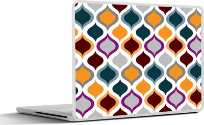 Produktbild von MuchoWow® Laptop Aufkleber Sticker Cover Retro - Linie - Muster 36.5x27.5 cm - Laptop-Sticker