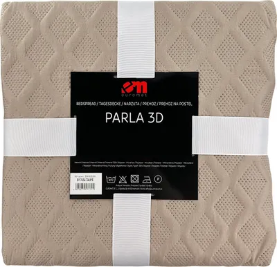 Produktbild von Narzuta na łóżko Parla 3D Taupe 180x220 cm + 2x 40x40 cm