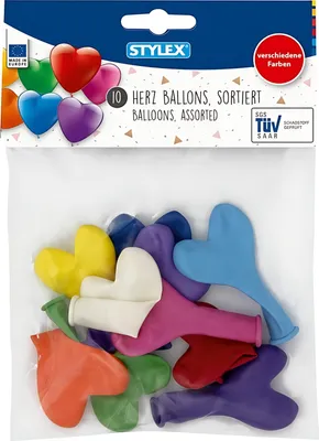 Immagine prodotto di Stylex 14761 Palloncini, cuori colorati, confezione da 10 pz