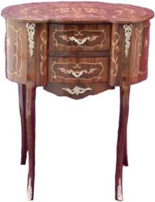 Produktbild von Casa padrino Barock Telefontisch mir 2 Schubladen Beistelltisch Modell Mahagoni Braun Intarsien 80 x 64 x 44 cm