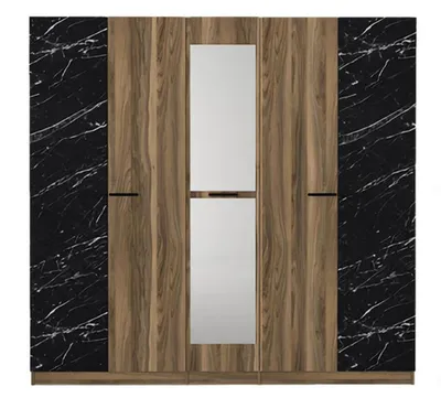 Produktbild von Elegante Kleiderschrank Garderobenschrank Holz Braun Moderne Möbel Schlafzimmer