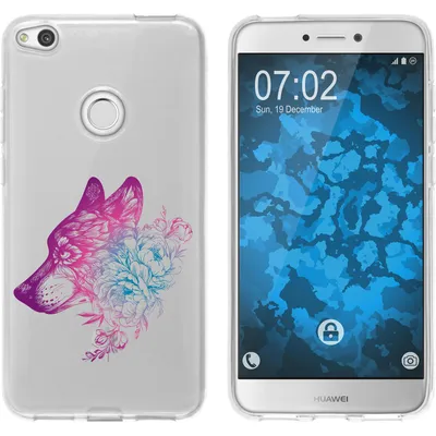 Produktbild von PhoneNatic Case kompatibel mit Huawei P8 Lite 2017 Silikon-Hülle Floral Wolf M3-6