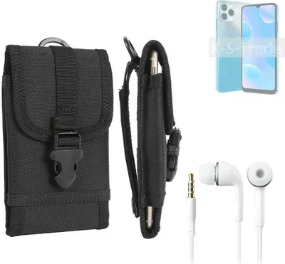 Produktbild von K-S-Trade Holster Schutz Hülle kompatibel mit Blackview A95 Gürteltasche Handy Hülle Tasche outdoor Seitentasche schwarz 1x + Kopfhörer