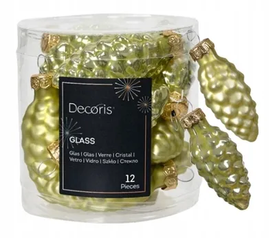 Productafbeelding van Denappel glas d2.5h6 cm pstch 12st kerst Decoris