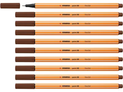 Produktbild von STABILO Fineliner -  point 88 - 10er Pack - braun