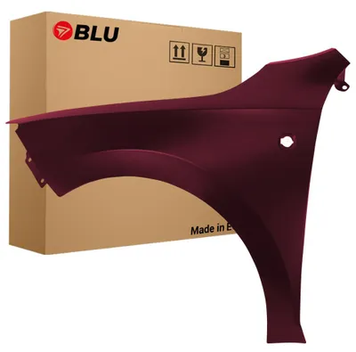 Productafbeelding van BLU Spatbord geschikt voor Skoda Rapid LF3X Links Rood RotBrunello Met richtingaanwijzeropening | 2012-2019 | Voorzijde | Gelakt | Montageklaar