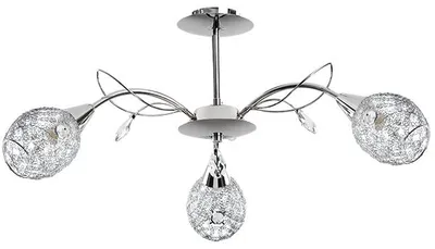 Obrázok produktu pre Závesná lampa s krištáľmi MARLENA, chrómovo-strieborná, 3xE14x10W, kov, rozmery: 37x70x70 cm, IP20, Alfa