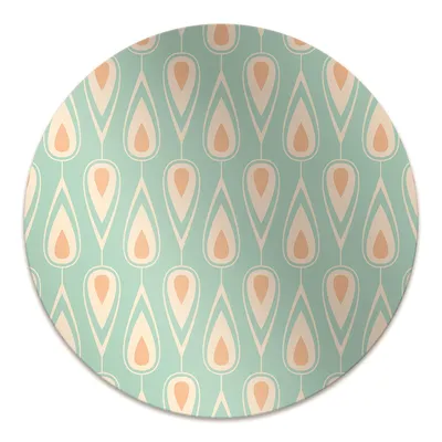 Obrázek produktu pro Kulatá ochranná podložka pod podlahu - Ochranná podložka pod židli - Podložka pod podlahu - 140x100 cm - Retro tapeta.