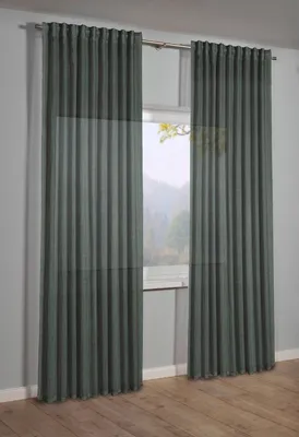 Produktbild von Vorhang mit Universalband Struktur Baumwolle grün 245x135 cm