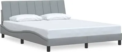 Produktbild von Bettgestell ohne Matratze "Hanko" Hellgrau 160x200 cm Stoff