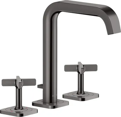 Produktbild von 3-Loch Waschtischarmatur 170 AXOR CITTERIO E DN 15 m Ros. m ZAG 1 1/4Zoll pol. bl chr polished black chrome