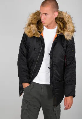 Produktbild von Alpha Industries Wattierte Jacke Durchgehender Reißverschluss Unifarben Größe: M
