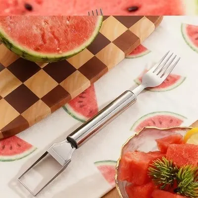 Produktbild von GKA Melonenschneider mit Gabel Edelstahl Schneider Melonen Stücke scharfe Klinge