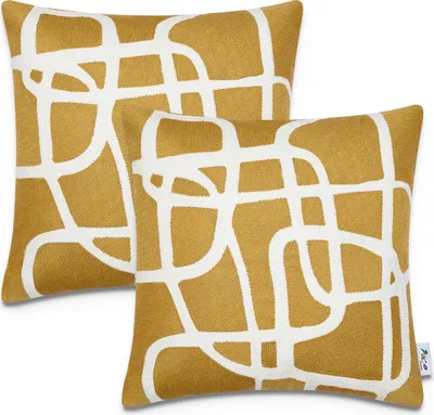 Produktbild von Kissenbezug Deko Kissenhülle Kissenbezüge Skandi Muster 2er Set Sofa Zierkissen