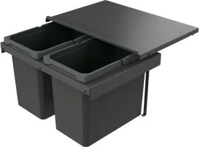 Produktbild von Naber Cox Stand-UP® 350 S/600-2, Abfallsammler für vorhandene Auszüge, ohne Biodeckel, anthrazit, H 350 mm 8013424