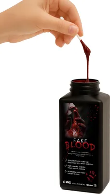 Immagine prodotto di Sangue finto per effetti speciali, rosso scuro, 1 litro, trucco di Halloween - taglia unica