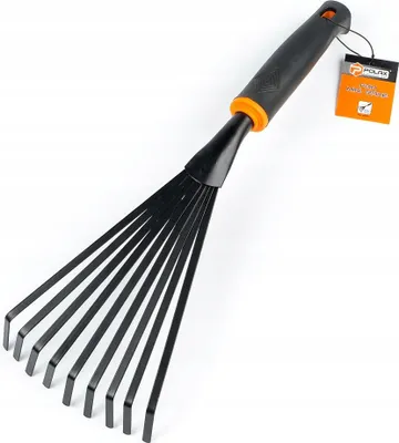 Produktbild von Kleine Metall-Gartenrechen, fächerförmig, 380 mm, Polax