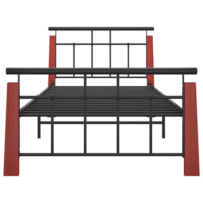 Produktbild von "2026 Aktion"Bettgestell - CLORIS - Einzelbett - Metall und Massivholz Eiche 90x200 cm - Einfache Montage -  - DEMöbel7732394