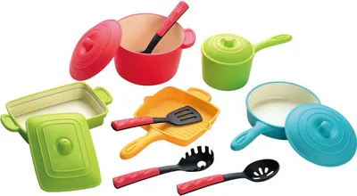 Produktbild von Playgo Pfannen und Küchenzubehör, modernes Spielset – 13-teilig.
