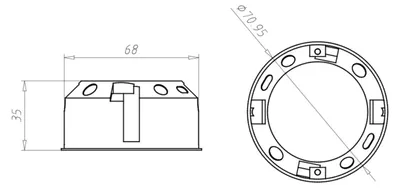 Immagine prodotto di Scatola per apparecchi Kaiser a parete cava 9061-01 per rivestimenti sottili, h=34 mm
