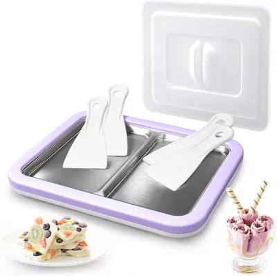 Produktbild von Eisrollplatte doppelt, mit 4 Spateln, für Party