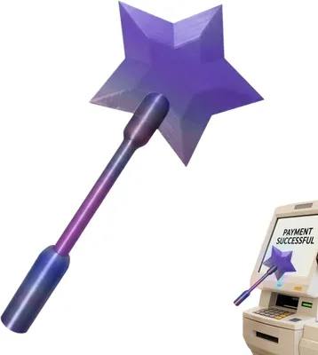 Productafbeelding van Star magics wandbetalingsstaven met creditcard - 3D-drukknop - Contactloze betaling - Star magics wand voor raves