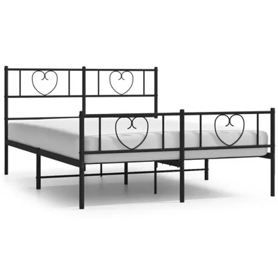 Obrázek produktu pro vidaXL Postel s čelem a nohama kovová černá 120x200 cm