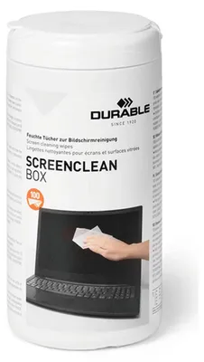 Zdjęcie produktu dla DURABLE ?ciereczki do czyszczenia ekranu SCREENCLEAN® BOX 100, Bia?y, 573602