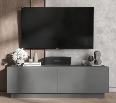 Produktbild von Loft TV-Schrank TV-Lowboard Enjoy Zweitürig Modern Lindner Möbel 120cm x 37cm x 35cm, Farbe: Graphit matt