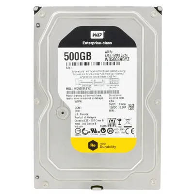 Image de Disque dur WD RE 3.5" - 500 Go capacité de stockage - Interne - SATA - 7200 tours/minute - 64 Mo mémoire tampon