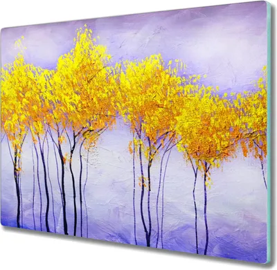 Produktbild von Coloray Hackbrett Kochplattenabdeckung Herdabdeckplatte 60x52 cm Schneidebrett Küchenbrett - Bäume