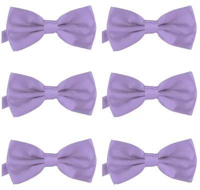 Produktbild von 6er Set DonDon Herren Fliege 12 x 6 cm gebunden und längenverstellbar flieder