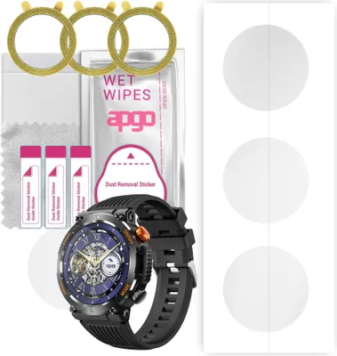 Produktbild von apgo 3 Stück Schutzfolie, klar, kompatibel mit Colmi V68 Smartwatch, Hydrogel Displayschutzfolie mit Positionierhilfe, Displayfolie, robust und kratzfest