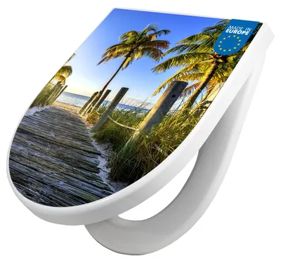 Produktbild von WC Sitz mit Absenkautomatik D Form Motiv Weg zum Strand [TDW3 12050]