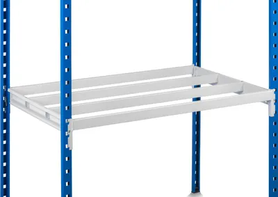 Produktbild von Fachbodenregal MAXIMUS | Grundregal | HxBxT 200x150x60cm | 5 Ebenen | offener Fachboden | Fachlast 110kg | Lichtblau/Lichtgrau