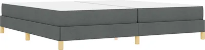 Image de vidaXL Lit boxspring avec matelas gris foncé 200 x 200 cm Tissu