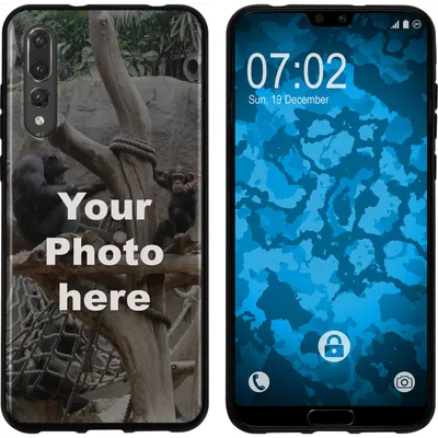 Produktbild von PhoneNatic Case kompatibel mit P20 Pro Personalisierte Handyhülle  schwarz zum selbst gestalten mit eigenem Foto