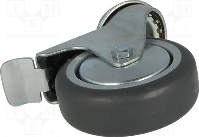 Produktbild von 1x Transportrad H: 100mm Drehrad mit Sperre Ø: 75mm W: 25mm  60kg BDPE 0755 1001 R