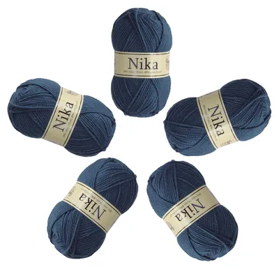 500g Strickgarn Nika mit 20% Wollanteil stahlblau