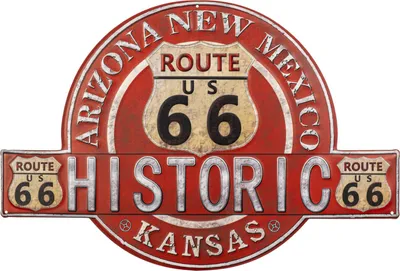 Obrázek produktu pro Moritz plechová cedule 50 x 34 cm Historická Route 66 USA Arizona  Mexiko Kansas Deco kovová cedule retro vintage retro hlášky vtipné